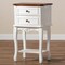 Baxton Studio Darla French White and Cherry Brown Finished Wood 2-Drawer Nightstand 165-10695 - alternate 5